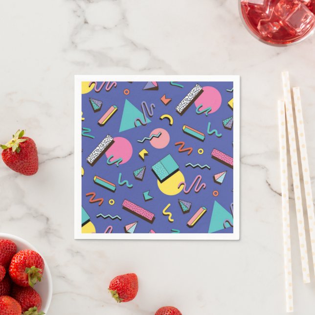 Guardanapo De Papel Padrão Geométrico Retroativo (Insitu)