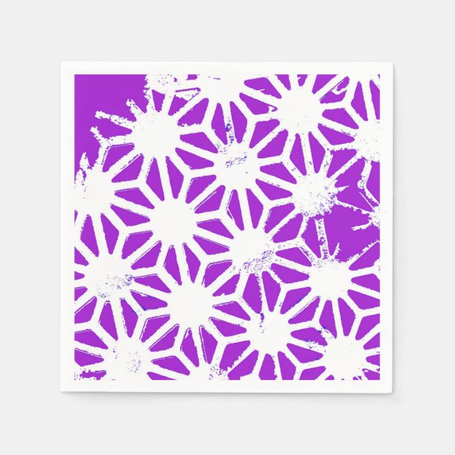 Guardanapo De Papel Padrão geométrico roxo real (Frente)