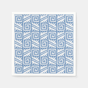 Guardanapo De Papel Padrão Ikat Aztec - Azul-Céu e Branco