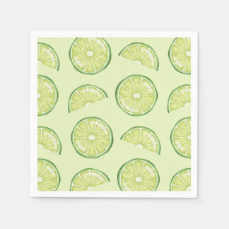 Guardanapo De Papel Padrão Ilustrado de Fatias de Fruta Cítrica Lima V