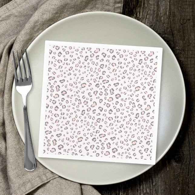 Guardanapo De Papel Padrão-Leopardo-Cinza rosa (Criador carregado)