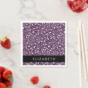 Guardanapo De Papel Padrão-Leopardo, Manchas, Leopardo Roxo, Seu Nome