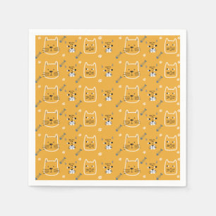 Guardanapo De Papel Padrão Moderno de Gato Gato Gato