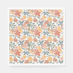 Guardanapo De Papel Padrão moderno de Meio século Floral e Aves