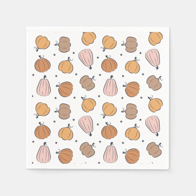 Guardanapo De Papel Padrão Moderno de Pumpkin - Papel Napkins (Frente)