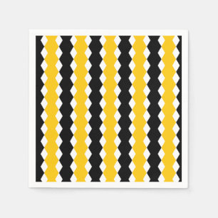 Guardanapo De Papel Padrão Moderno Geométrico Negro e Amarelo