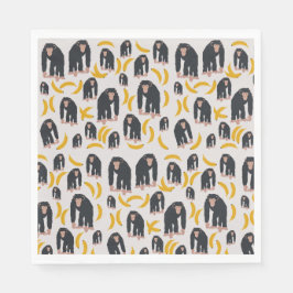 Guardanapo De Papel Padrão Monkey Chimpanzee & Banana