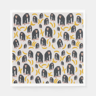 Guardanapo De Papel Padrão Monkey Chimpanzee & Banana
