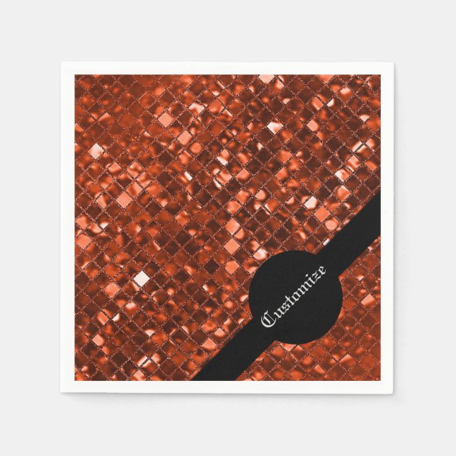 Guardanapo De Papel Padrão Mosaico Vermelho Aparente Napkins (Frente)