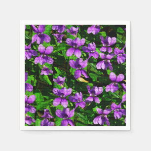 Guardanapo De Papel Padrão Mosaico Violeta Violeta de Madeira de Flor