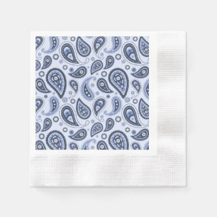 Guardanapo De Papel Padrão Paisley Azul