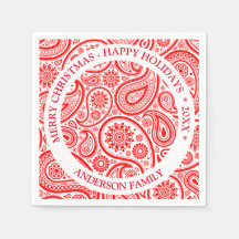 Padrão paisley da vinheta vermelha e branca de Nat