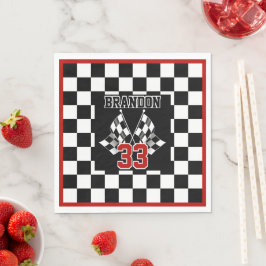 Guardanapo De Papel Padrão Personalizado de Bandeira Xadrez Preto e Br