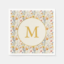 Guardanapo De Papel Padrão Personalizado de Flores de Prados de Gouach