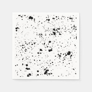 Guardanapo De Papel Padrão Preto de Splatter de Pintura