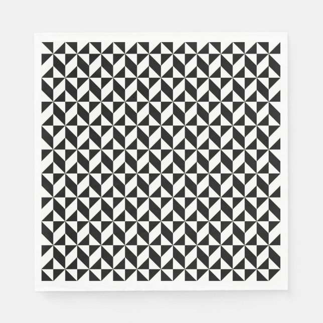 Guardanapo De Papel Padrão preto e branco (Frente)