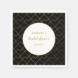 Guardanapo De Papel Padrão Preto Geométrico do Ouro Urbano