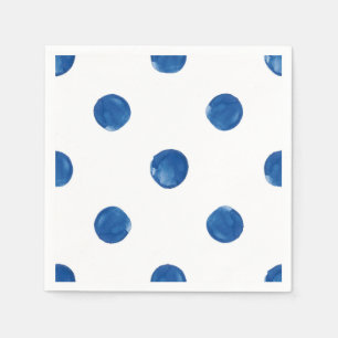 Guardanapo De Papel Padrão Shibori de bolinhas grandes e azuis