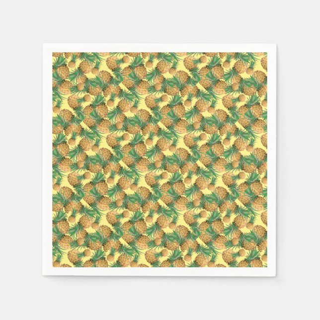 Guardanapo De Papel Padrão Tropical Yummy Pineapple (Frente)
