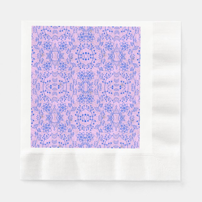 Guardanapo De Papel Padrão vegetal A08.b boho. roxo BG (Frente)