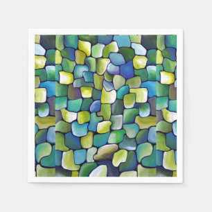 Guardanapo De Papel Padrão Verde Contemporâneo