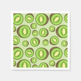 Guardanapo De Papel Padrão Verde E Marrom De Kiwi