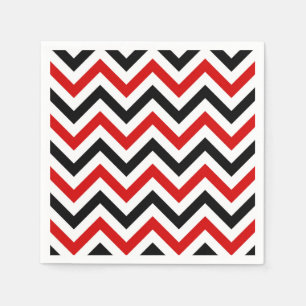 Guardanapo De Papel Padrão vermelho, branco, grande chevron preto Zig