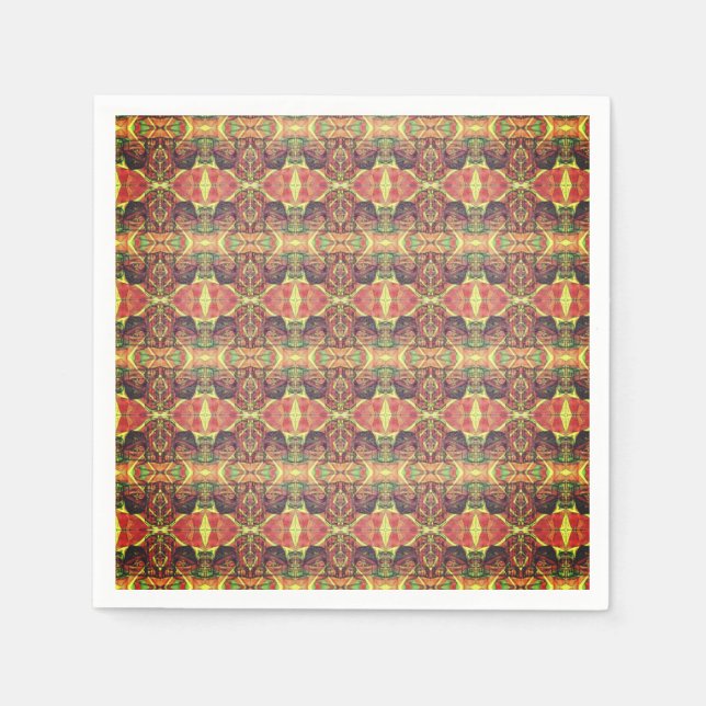 Guardanapo De Papel Padrão vermelho e preto (Frente)