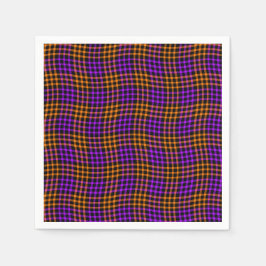 Guardanapo De Papel Padrão Xadrez Quadriculado Laranja Roxo Sem Costur