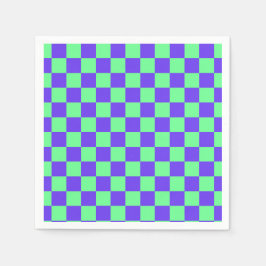 Guardanapo De Papel Padrão Xadrez Roxo e Verde