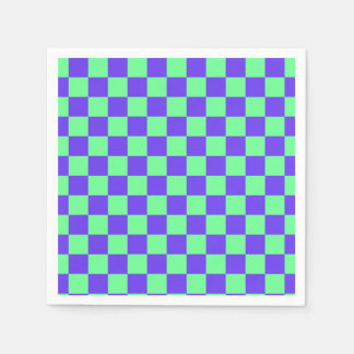 Guardanapo De Papel Padrão Xadrez Roxo e Verde