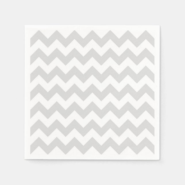 Guardanapo De Papel Padrão Zig-Zag do Gestor Branco da Cinza Leve (Frente)