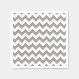 Guardanapo De Papel Padrão Zigue-Zague em Chevron Branco Cinza Escuro