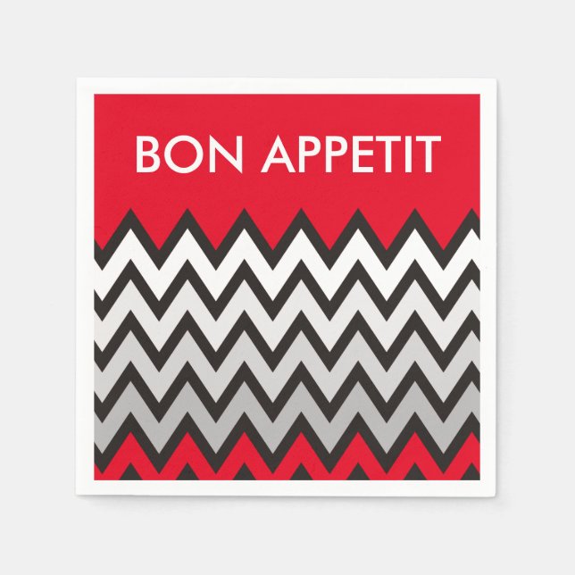 Guardanapo De Papel Padrão ZIGZAG - cinza branca preta + sua ideia (Frente)