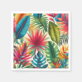 Guardanapo De Papel Padrões Coloridos de Folha Tropical Havaiana