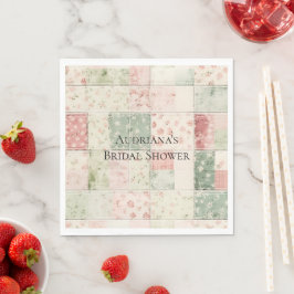 Guardanapo De Papel Padrões de Colcha Floral Rosa Menta Fazenda Ociden