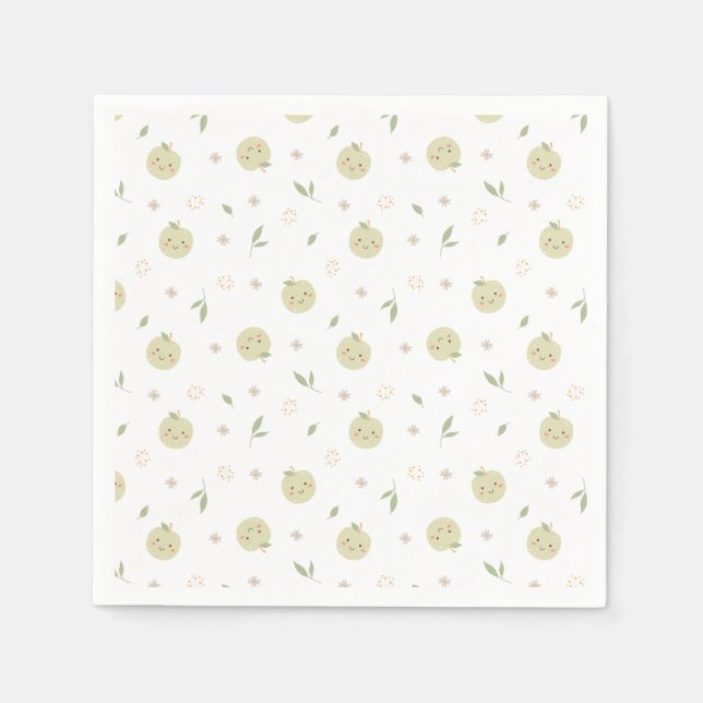 Guardanapo De Papel Padrões de Maçãs Felizes - Nápoles (Frente)
