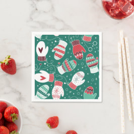 Guardanapo De Papel Padrões de Mittens de Natal Cozy no inverno