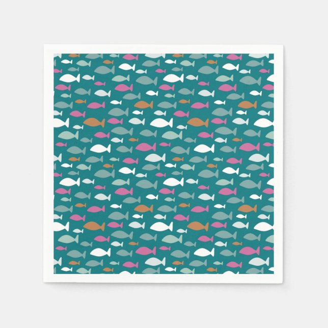 Guardanapo De Papel Padrões de peixe para crianças bonitas (Frente)