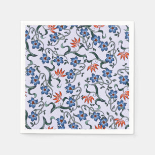 Guardanapo De Papel Padrões Florais Azul Vibrante com Videiras Verdes