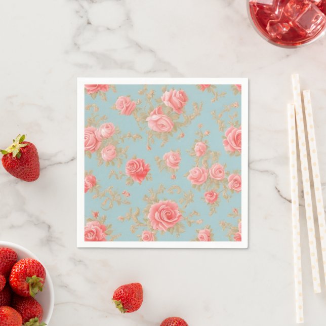 Guardanapo De Papel Padrões Florais de Rosas Rosa (Insitu)