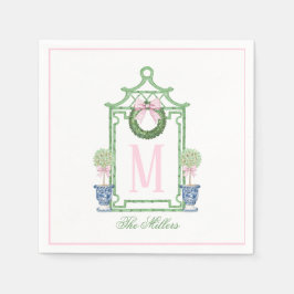 Guardanapo De Papel Pagoda de Natal da China pré-desidratada Monograma