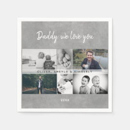 Guardanapo De Papel Pai com Crianças e Pais Familiares Dia 6