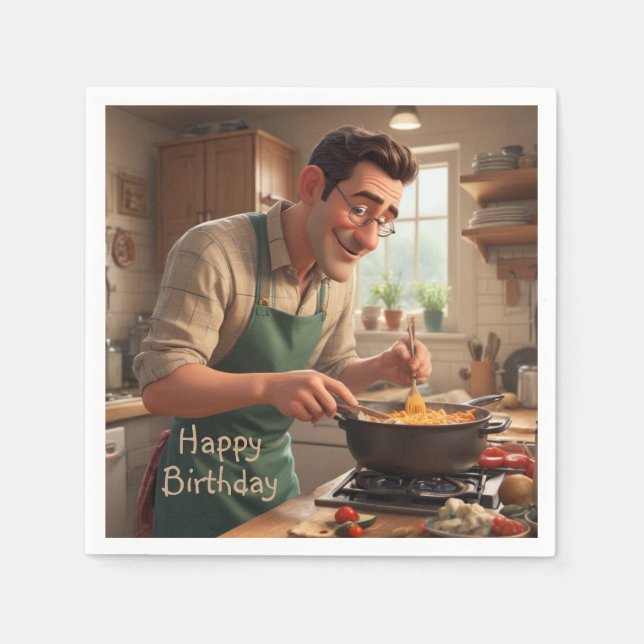 Guardanapo De Papel Pai de aniversário do Chef (Frente)