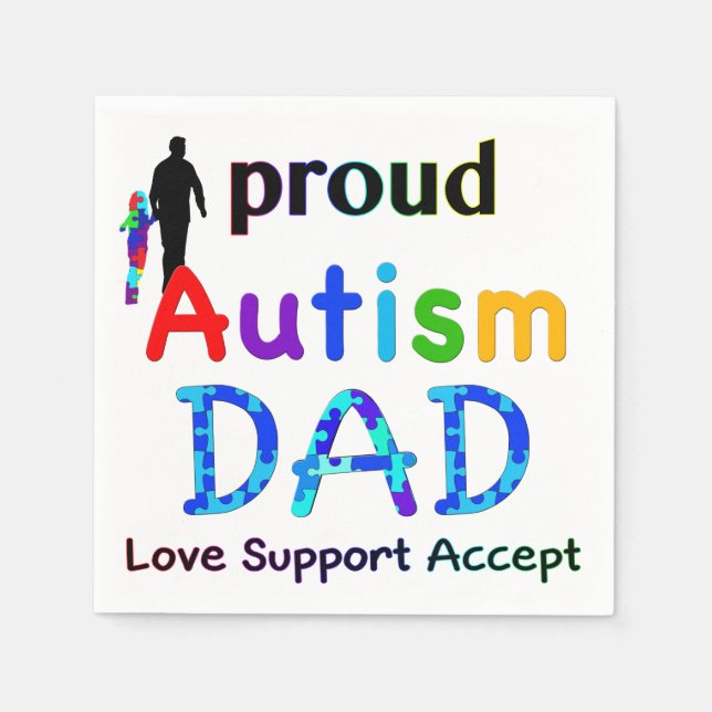 Guardanapo De Papel Pai de Autismo Orgulhoso (Frente)