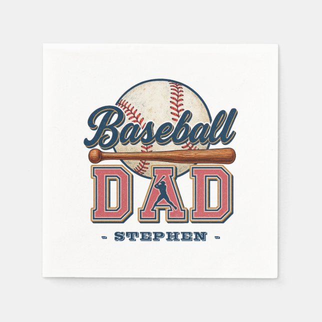 Guardanapo De Papel Pai de beisebol - Clássico (Frente)