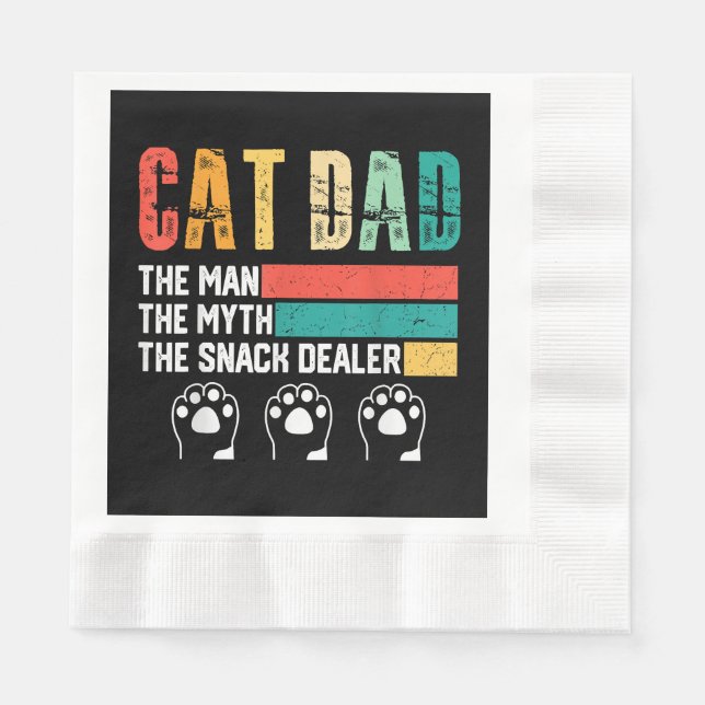 Guardanapo De Papel Pai de Gato do Dia Pai (Frente)