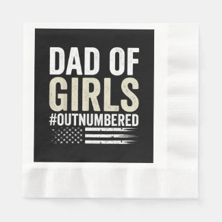 Guardanapo De Papel Pai de Meninas em Minoria Dia dos Pais Engraçado