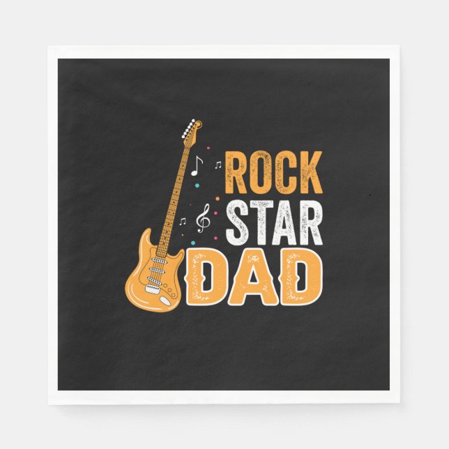Guardanapo De Papel Pai de presentes | Pai Rock Star (Frente)