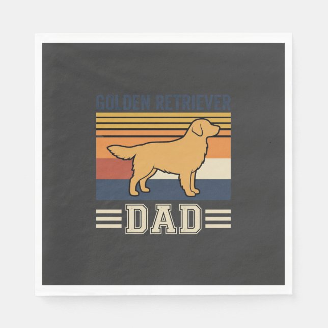 Guardanapo De Papel Pai Golden Retriever Cão Retro (Frente)